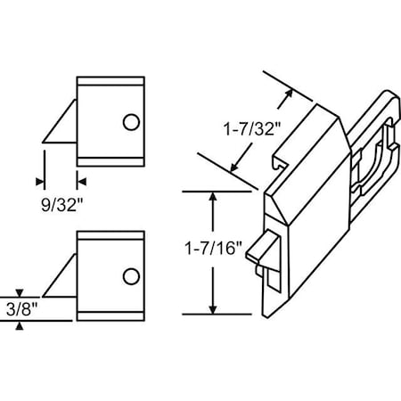 Strybuc Black Slide Tilt Latch Set 83-600BA
